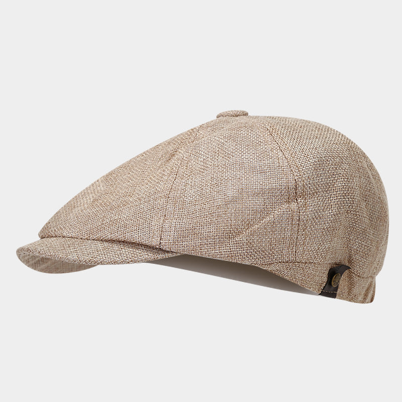 Wholesale Thin Breathable Imitation Linen British Retro Casual Short Brim Cap