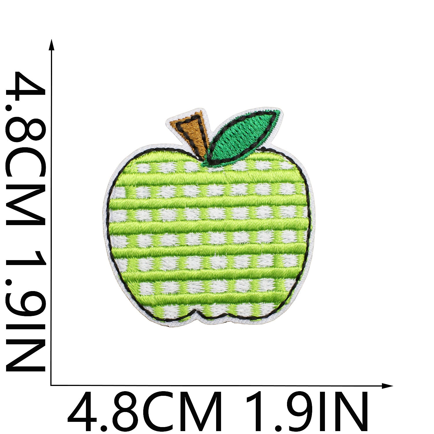 Wholesale Colorful checkered apple embroidery DIY Patches