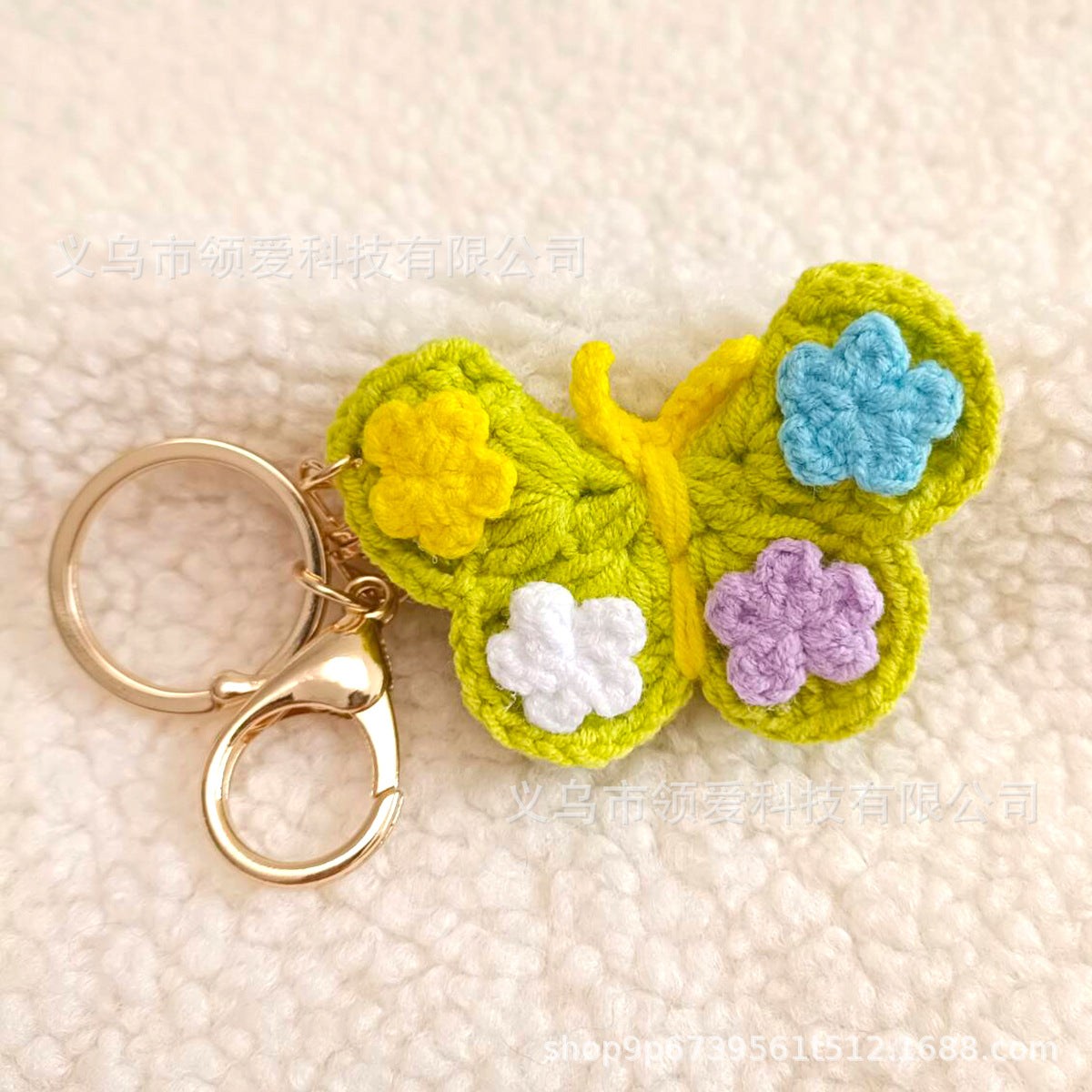 Wholesale Creative  Four-line Crocheted Butterfly  Accessory PendantKeychain