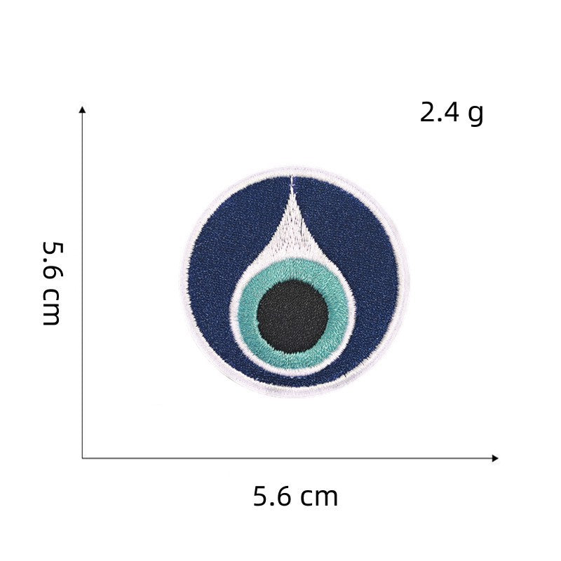 Wholesale Embroidered Evil Eye Iron On Patch Blue Eye Applique Trendy Decorative Accessory For Bags And Clothing Boutique Resale