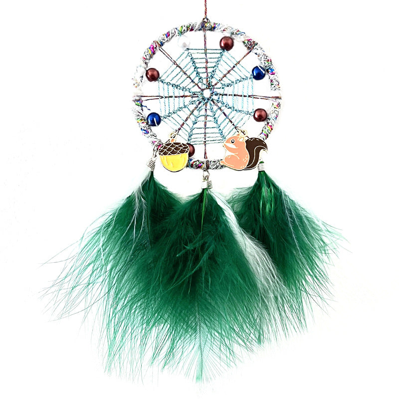 Wholesale Creative Feather Squirrel Picture Pendant Dream Catcher