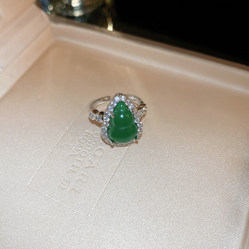 Wholesale Resin Gourd Zircon Ring Necklace