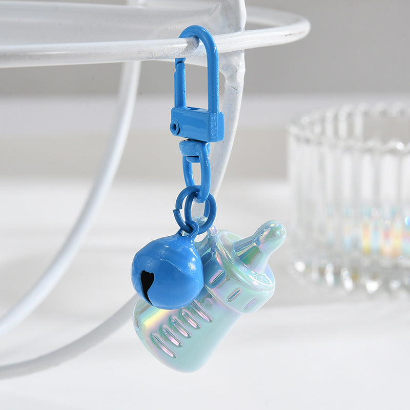 Wholesale Acrylic Color Baby Bottle Keychain
