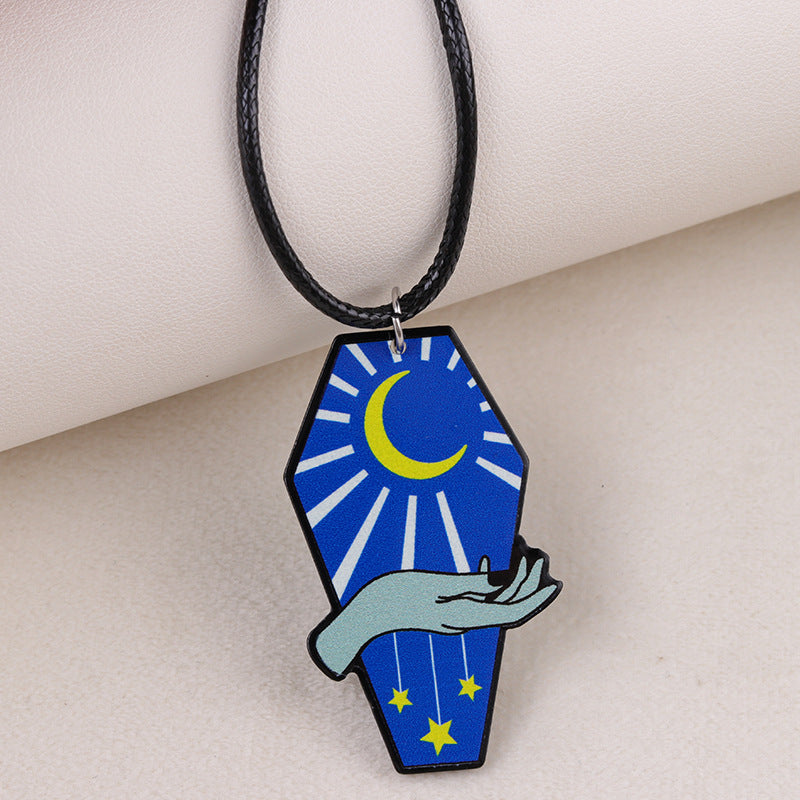 Wholesale Creative Skull Rose Acrylic Personalized Retro Fun Necklaces