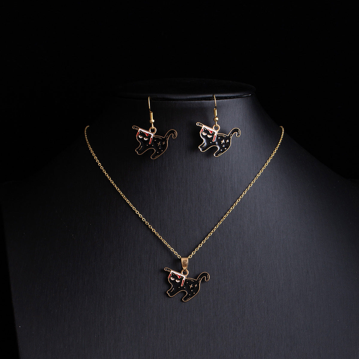 Wholesale Gothic Punk  Earring Necklace Set