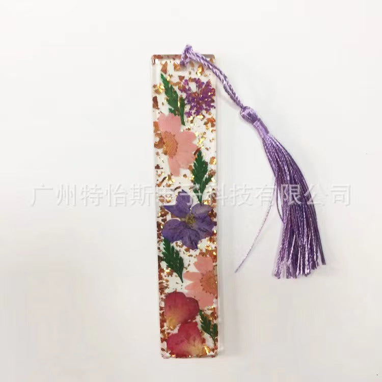 Wholesale Creative Real Flower Daisy Epoxy Transparent Tassel Dried Flower DIY Bookmark