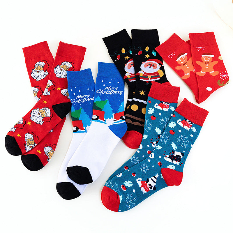 Wholesale Christmas Socks Snowman Santa Claus Cartoon Mid-calf Socks