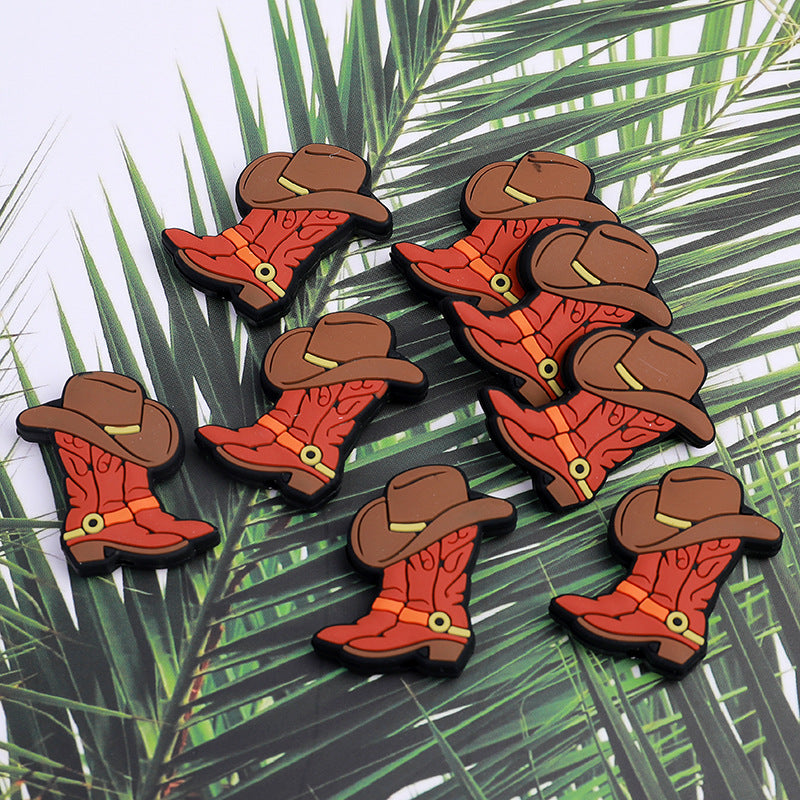 Wholesale 20PCS Cowboy Boots Silicone Beads