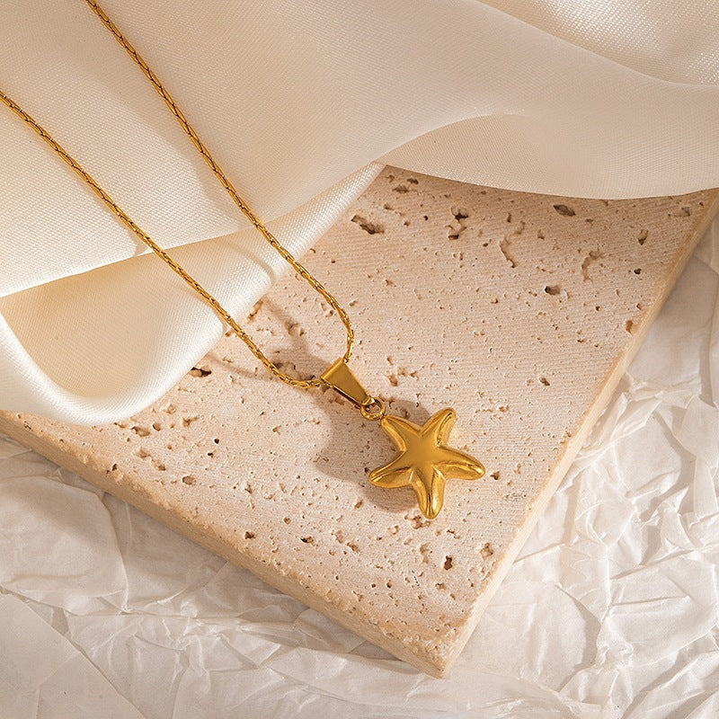 Wholesale Stainless Steel Starfish Pendant Necklace Ocean Vacation Style