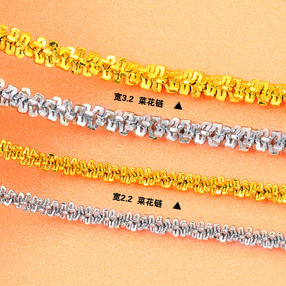 Wholesale Cauliflower chain gold-plated titanium steel necklace