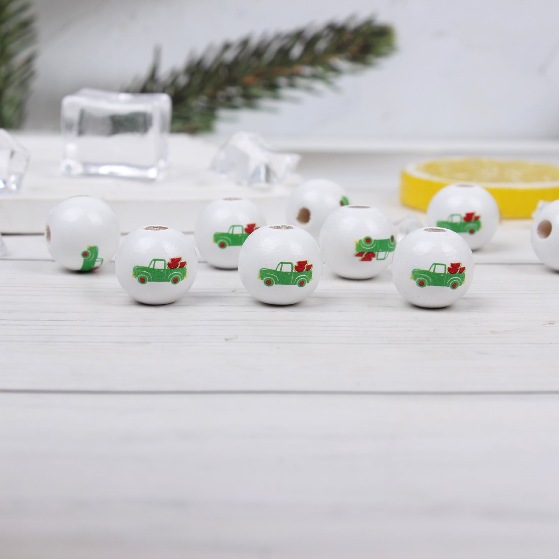 Wholesale 20pcs Summer Watermelon Dwarf Colorful Wooden Beads DIY Accessories