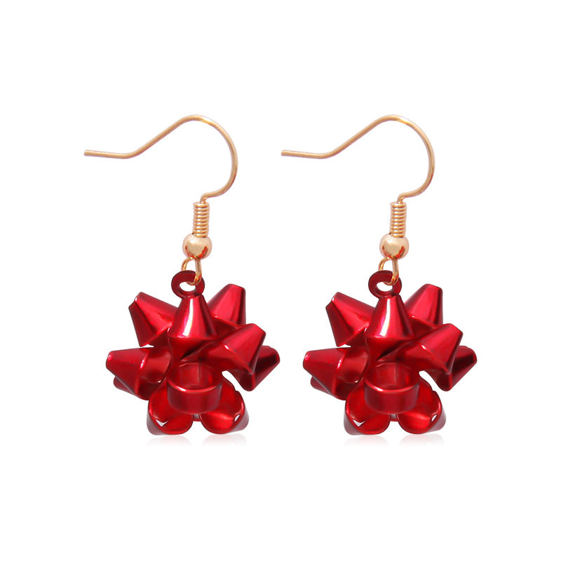 Wholesale Christmas Colored Bell Snowflake Christmas Tree Alloy Earrings