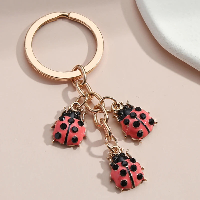 Wholesale Cute Oil Drop Ladybug Keychain