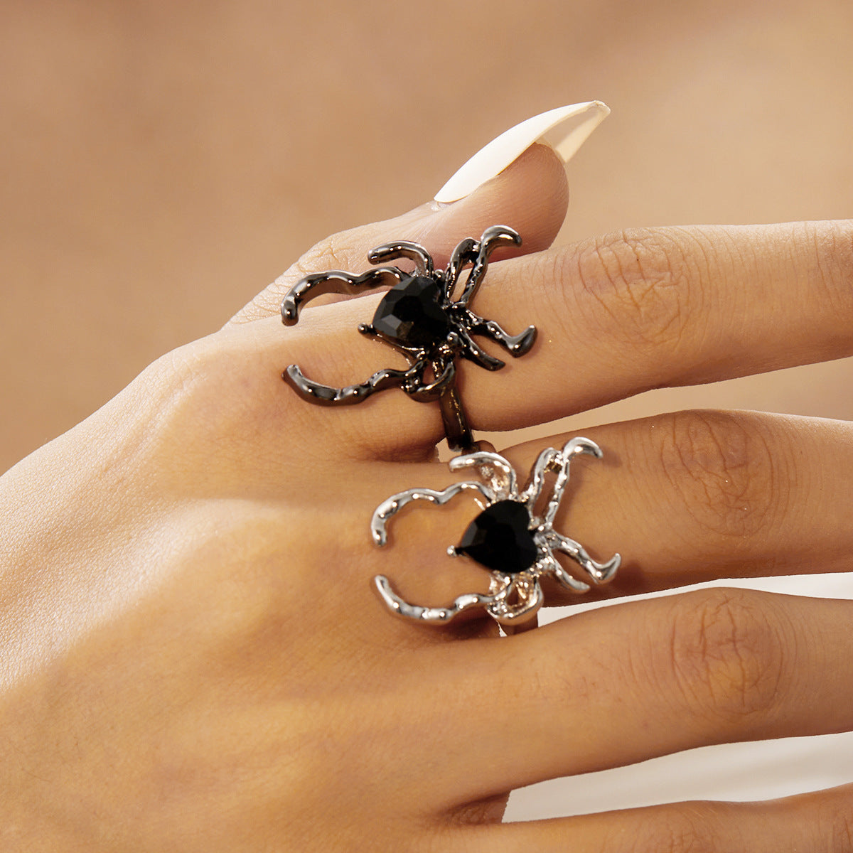 Wholesale Dark Style Halloween Personality Exaggerated Hip-Hop Spider Rings