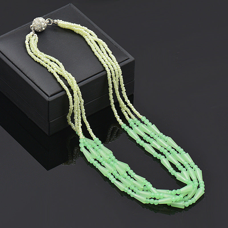 Wholesale Rhinestone Magnetic Clasp Multicolor Bar Crystal Beads Bracelet Necklace