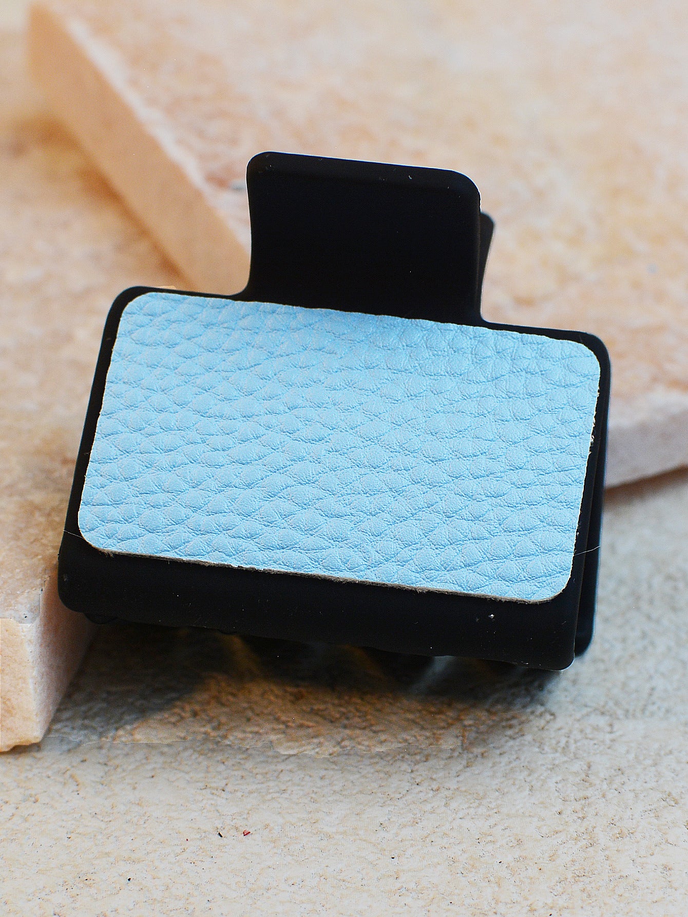 Wholesale Solid Color PU Leather Hairpin Shark Clip