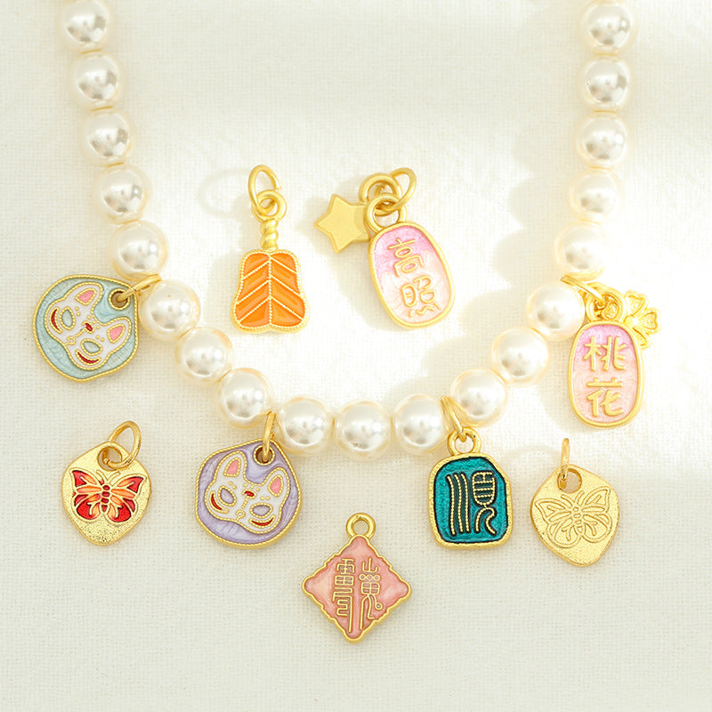 Wholesale Colorful koi fish fox face butterfly banana fan Pendant