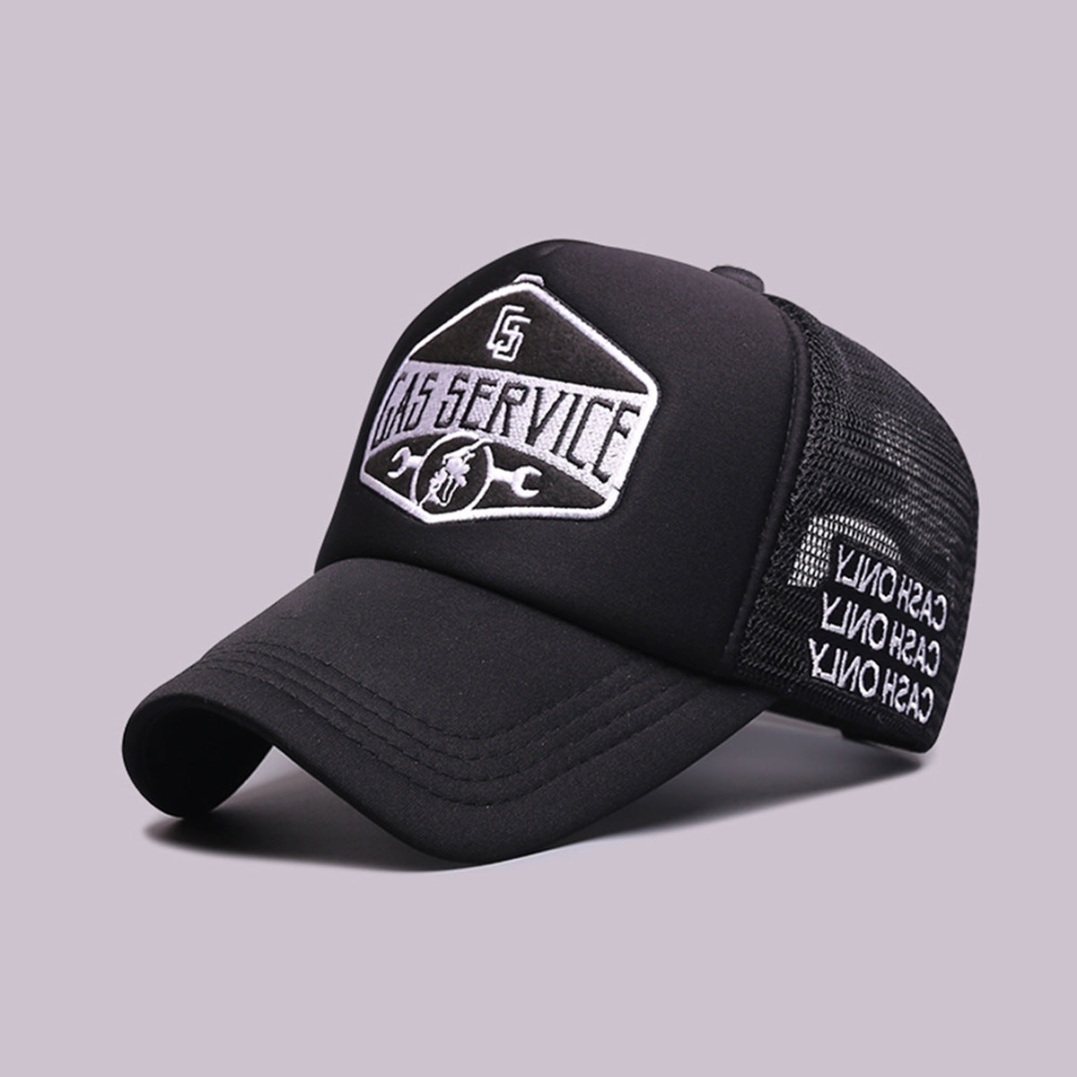 Wholesale  Trendy Brand Tooling Hip-hop Hat Letter Embroidery  GASSERVICE Truck Driver Street Retro Mesh Hat