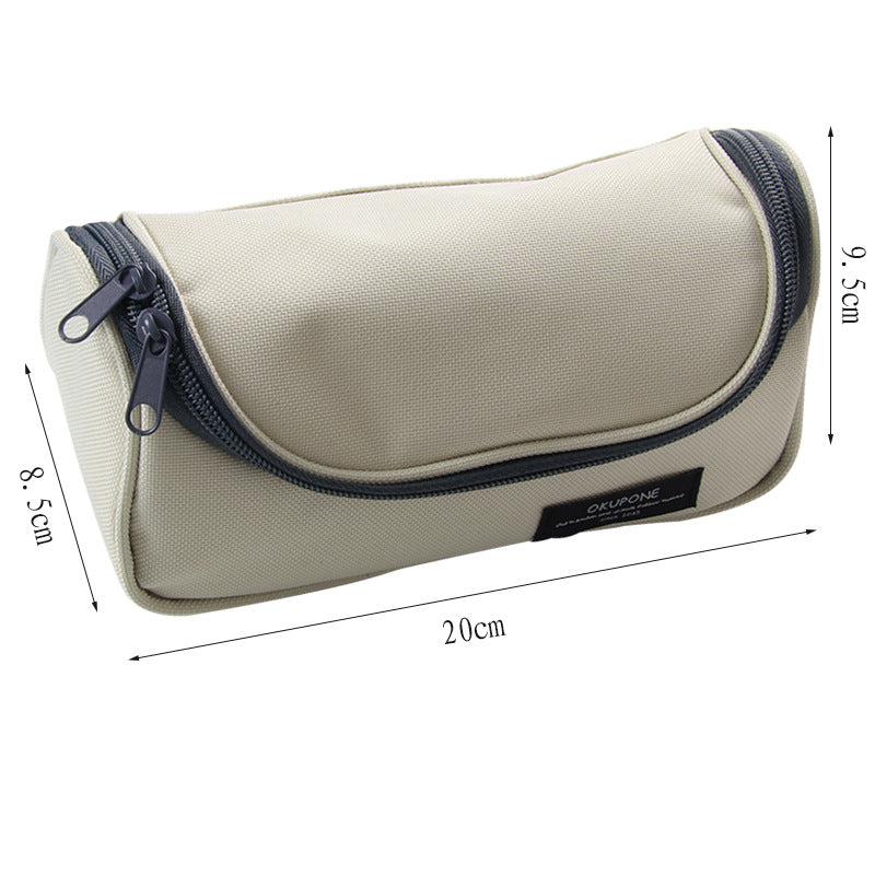 Wholesale Large Capacity Double Zipper Oxford Cloth Pencil Case