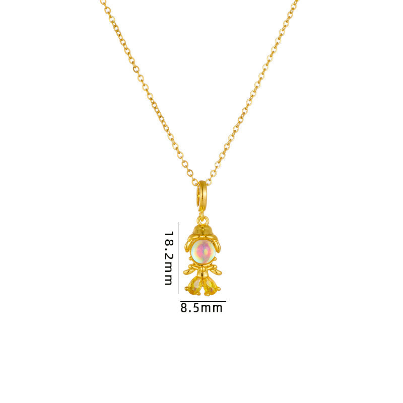 Wholesale creative cartoon necklace titanium steel Princess Accessories