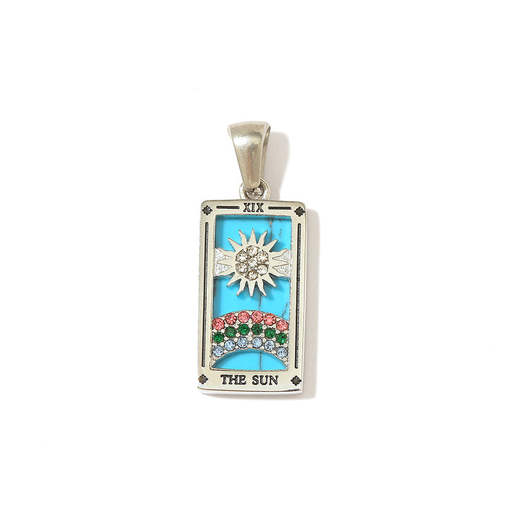 Wholesale Stainless Steel Gold Tarot Card Pendant