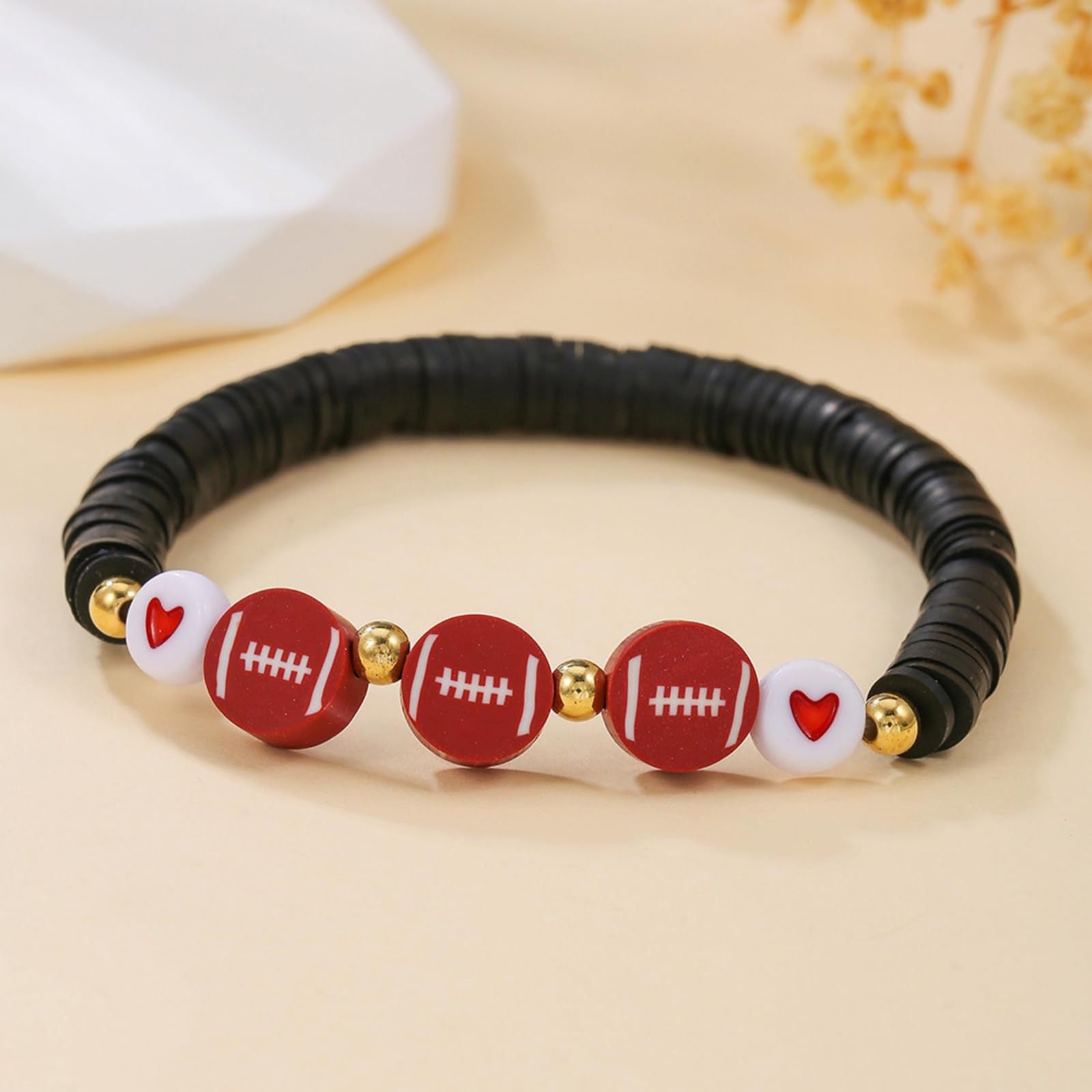 Wholesale Sports Ball Basketball Baseball Football Soft Acrylic Bracelet