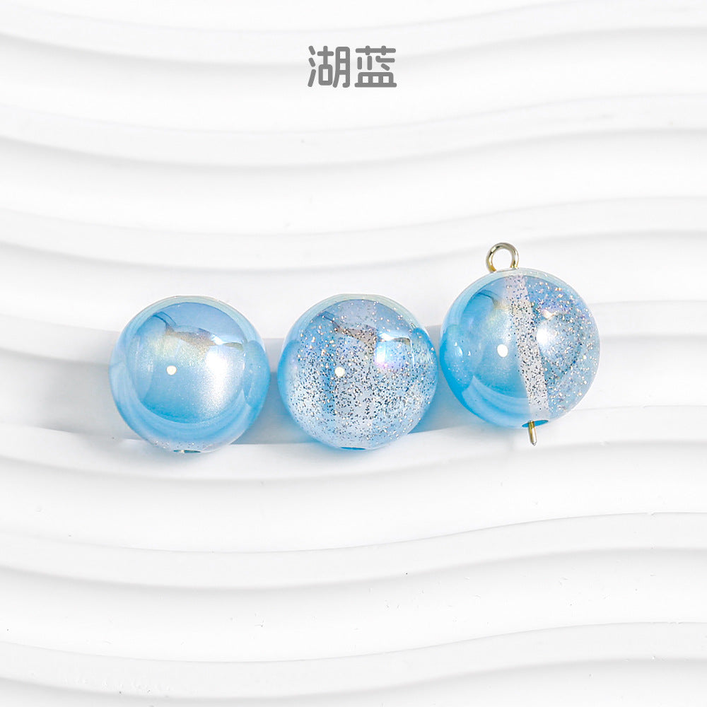 Wholesale 30pcs High Quality Through Hole Round Beads with Starry Sky DIY Beads