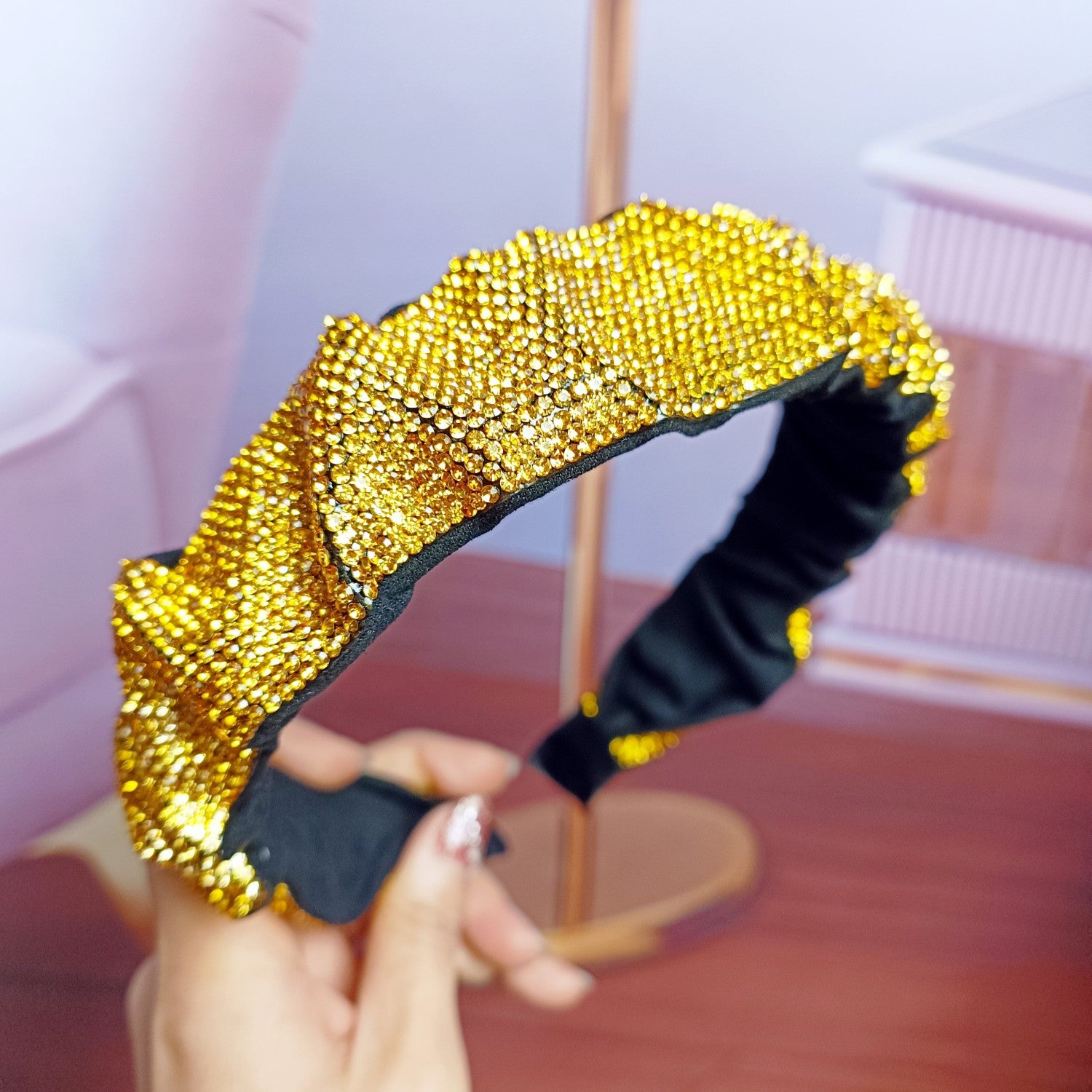 Wholesale Rhinestone Crepe Headband