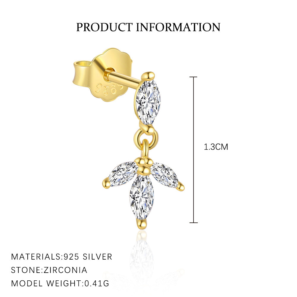 Wholesale Geometric Water Drop Zircon Earrings Ear Studs