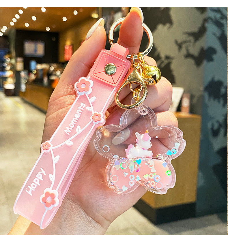 Wholesale Acrylic Quicksand Unicorn Keychain