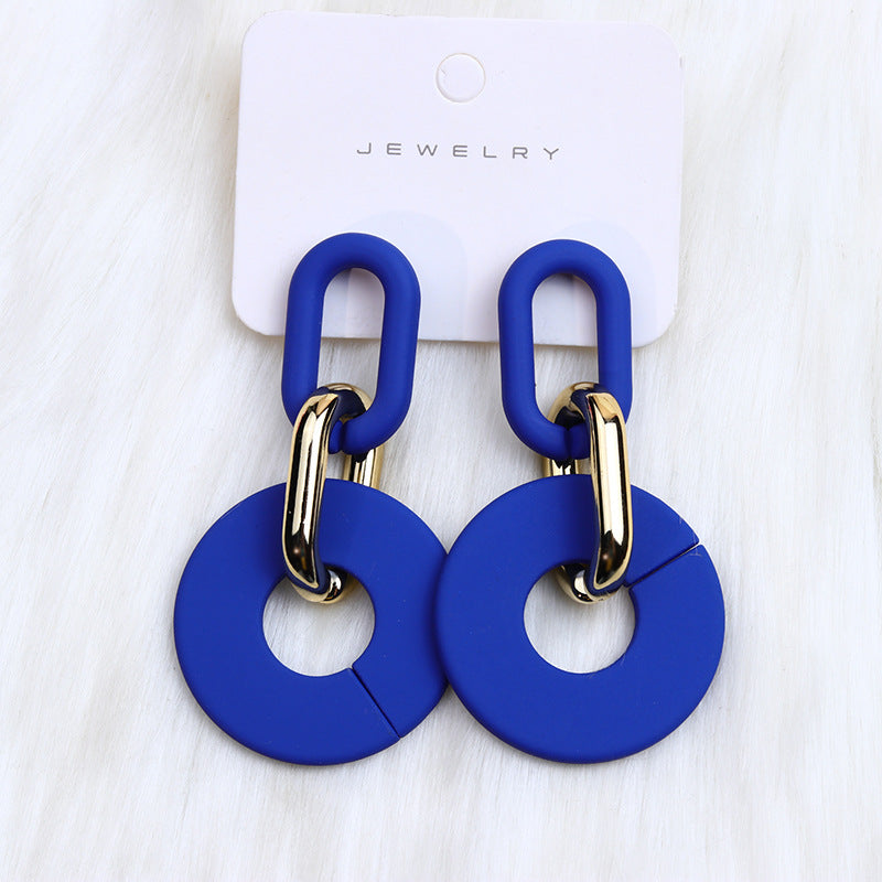Wholesale Round Hollow Spray Painted Acrylic Earrings