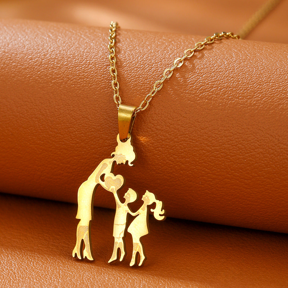 Wholesale Mother' s Day Necklace Mother' s Son Daughter Love Pendant Parent-Child Gift Jewelry