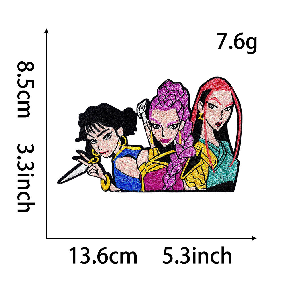 Wholesale Cartoon Cute Styling Girl Embroidery DIY Patches OLY Exclusive