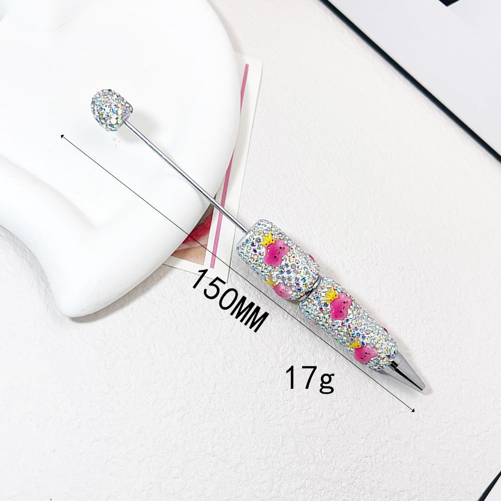 Wholesale  5pcs Fruit Cartoon Cute Full Diamond Fancy Beadable Pens