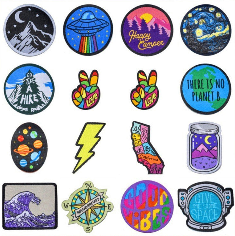 Wholesale 15Pcs Embroidered Iron On Fabric Patches Decorative Towel Applique Bundle Trendy DIY Sewing Craft Supply OLY Exclusive