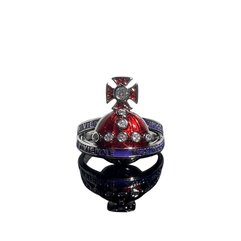 Wholesale Red enamel sweet cool punk cold style ring