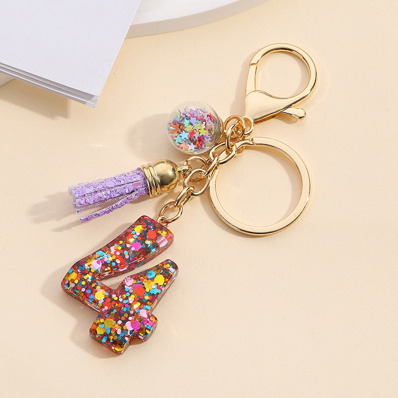 Wholesale Lucky Number Resin Keychain