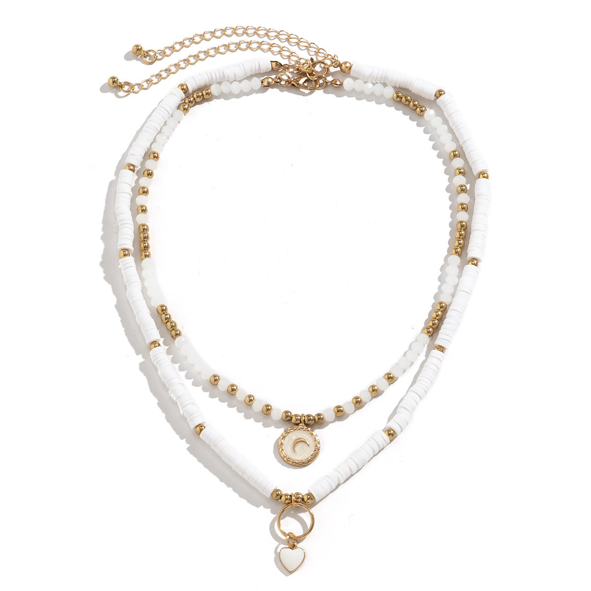 Wholesale polymer clay love crystal alloy Necklaces