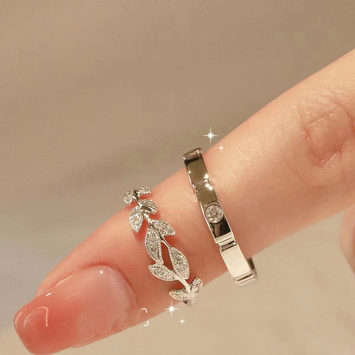 Wholesale romantic encounter couple ring sterling silver pair of light luxury niche men and women ring wedding ring Valentine's Day gift