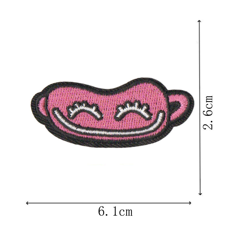 Wholesale Cartoon Pink Embroidered Patch With Heating Glue Backing DIY Fashion Accessory For Bags Clothes Shoes Towels