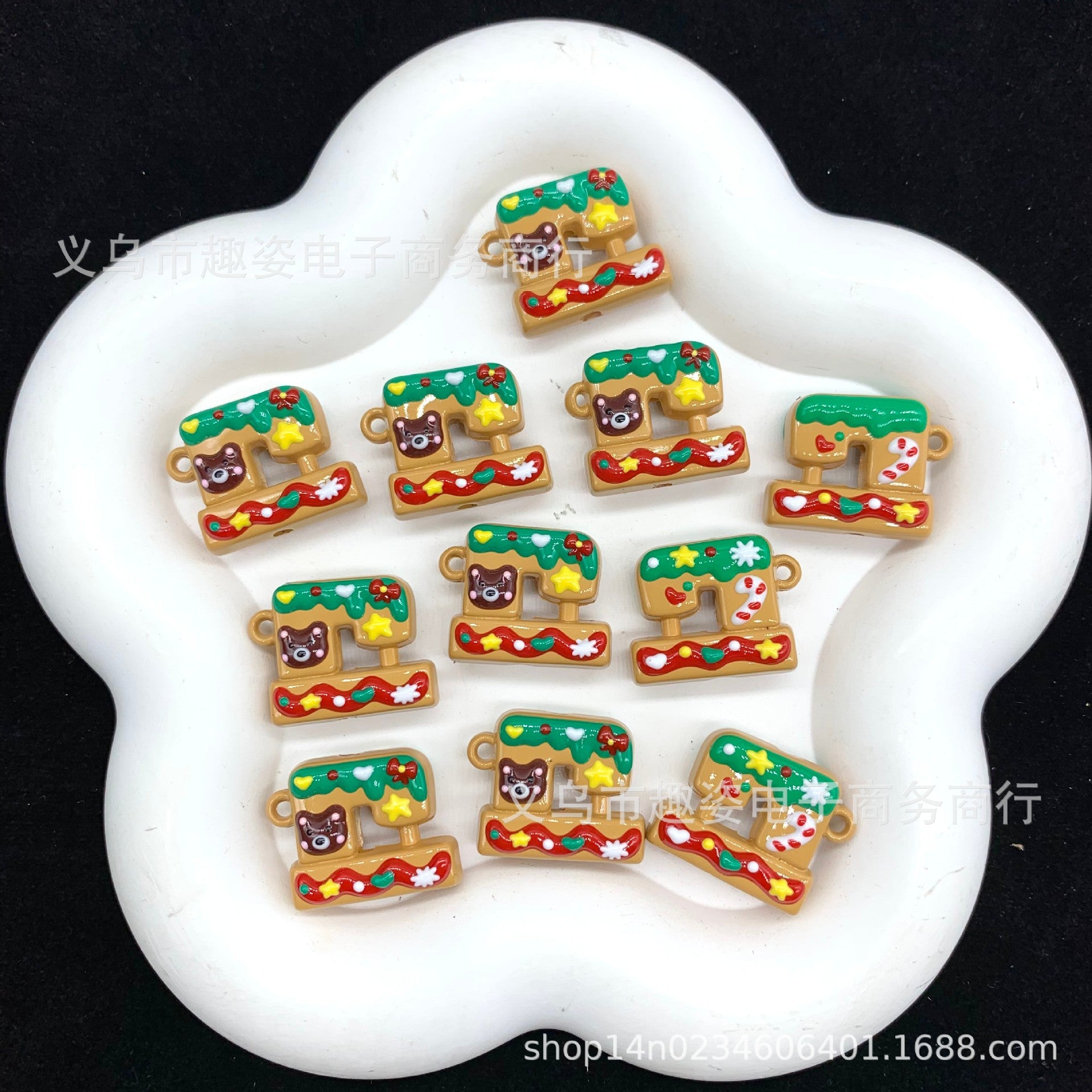 Wholesale 10pcs  Hand-painted beads on a sewing machine  Acrylic Beads