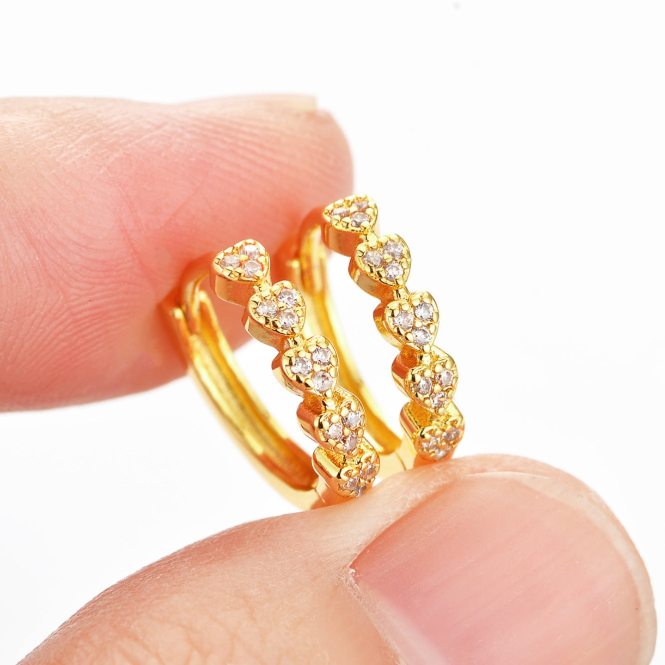 Wholesale Zircon Heart Earrings - Affordable Luxury
