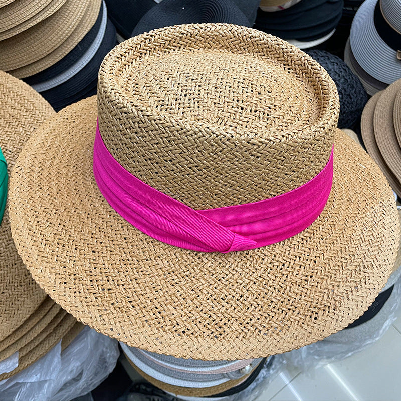 卸売夏織りつば太陽麦わら帽子