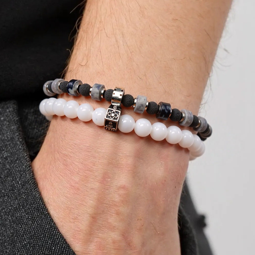 Wholesale Colored turquoise string men' s bead bracelet