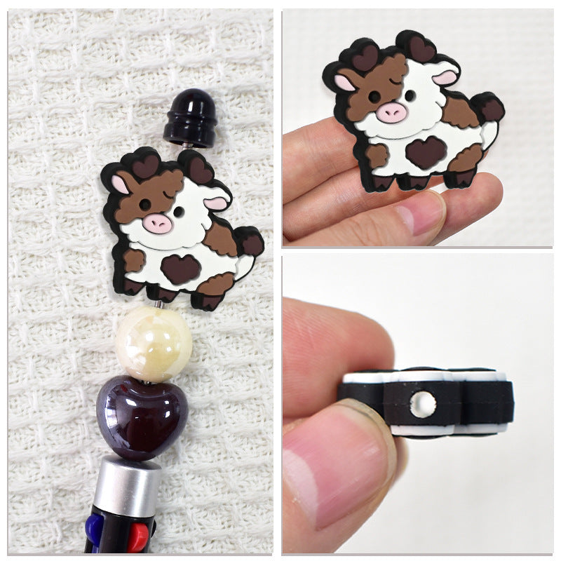 Wholesale   Random 100pcs/pack Colorful Cow Series Beads   Focal Beads