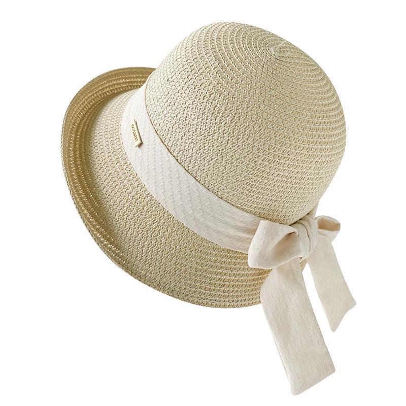 Wholesale Straw Hat Sun Protection UV Protection Sun Visor Bow Bucket Hat