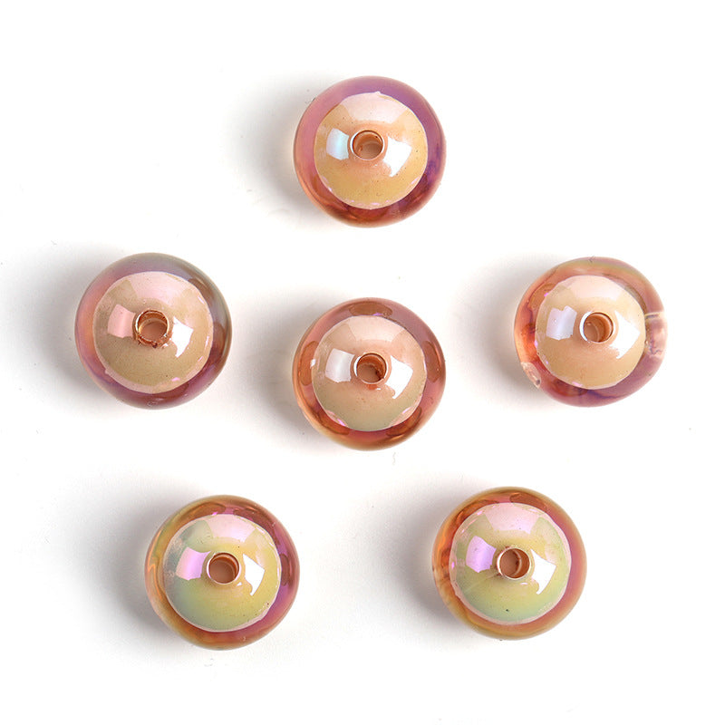 Wholesale 100pcs16mm Transparent Beads Medium Beads UV Electroplated Acrylic Round Beads