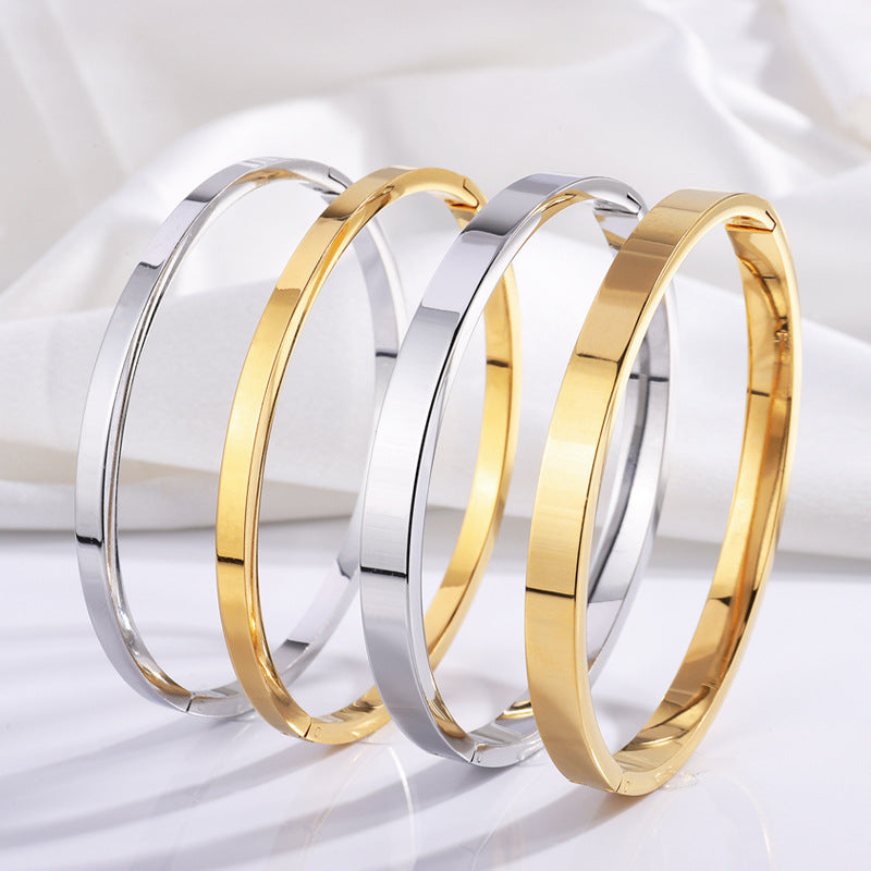 Wholesale Plain Ring Smooth Titanium Steel Bracelets