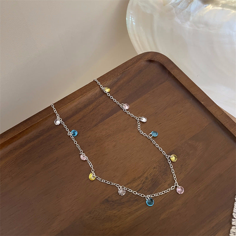 Wholesale Colorful Zircon Rainbow Metallic Necklaces