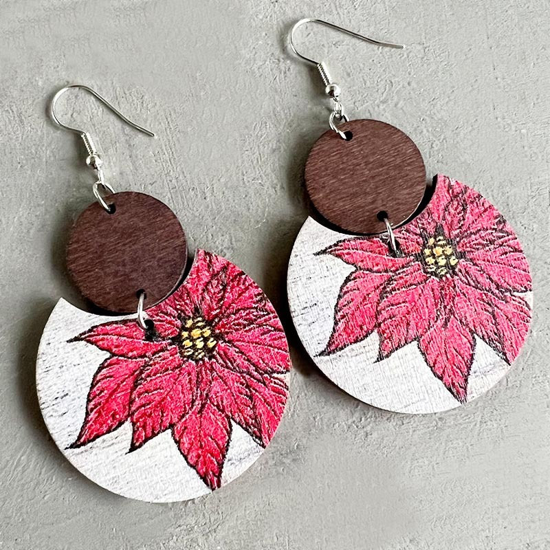 Wholesale 2 pairs/pack Christmas Bohemian Vintage Wooden Earrings